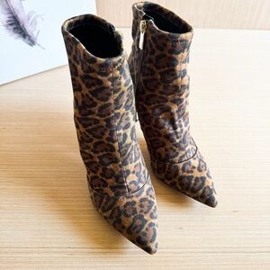 Jessica Simpson Animal Print Heeled Boots Size 6